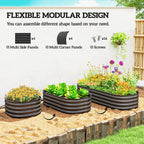 4.9' x 2' x 1' Galvanized Raised Garden Bed Kit, Metal Planter Box with Safety Edging, Dark Gray