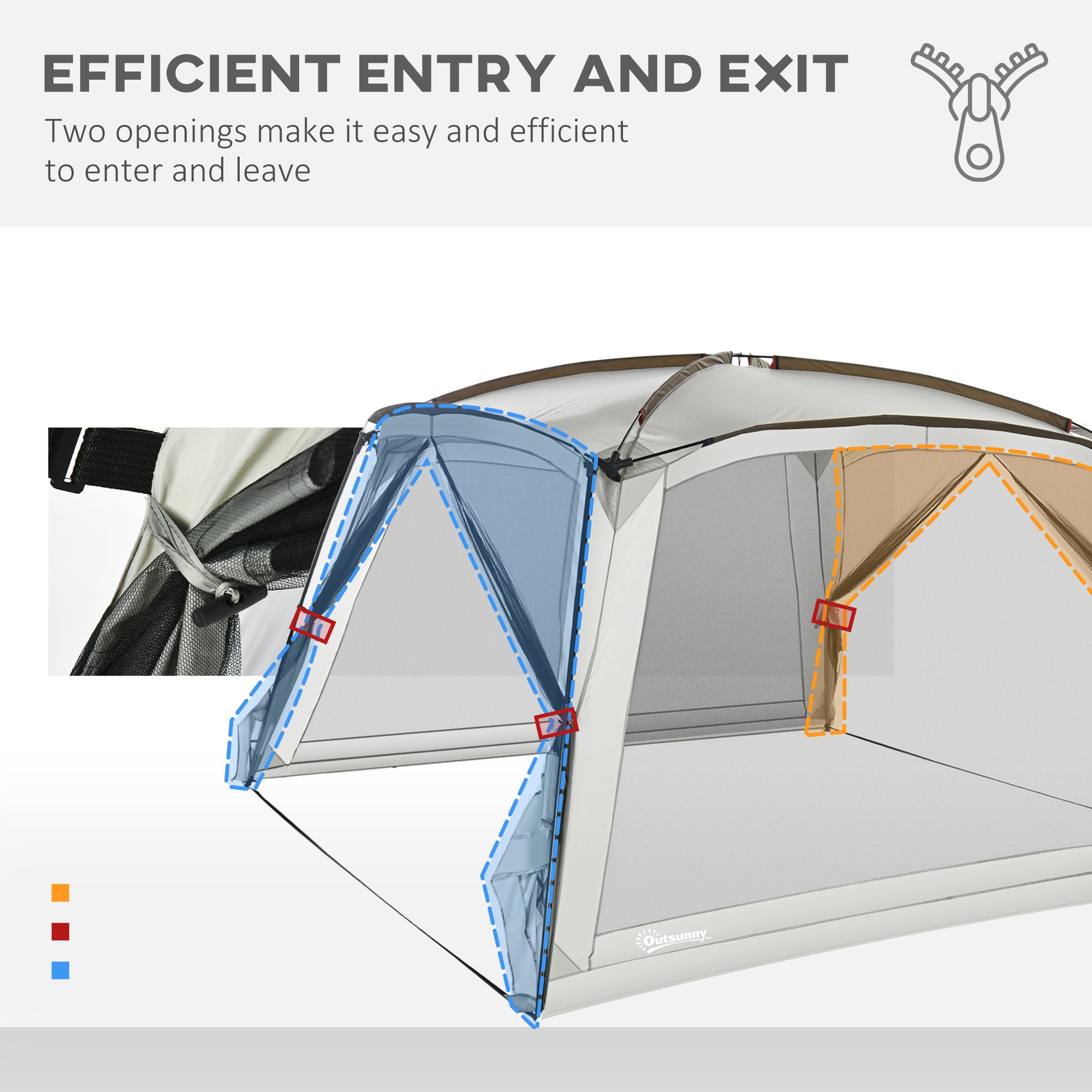 12' x 12' Screen House, UV50+ Screen Tent with 2 Doors & Carry Bag for Outdoor Camping Activities, Easy Setup, White