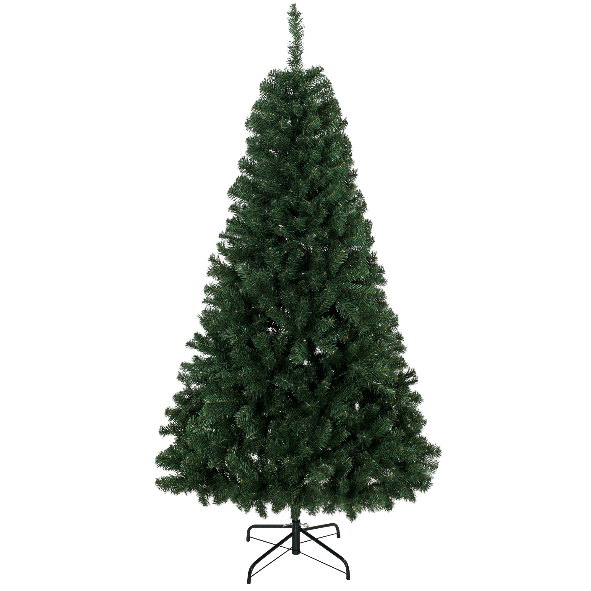 6 ft Artificial Christmas Tree, Norway Spruce Tree, Hinged Xmas Tree with Metal Stand