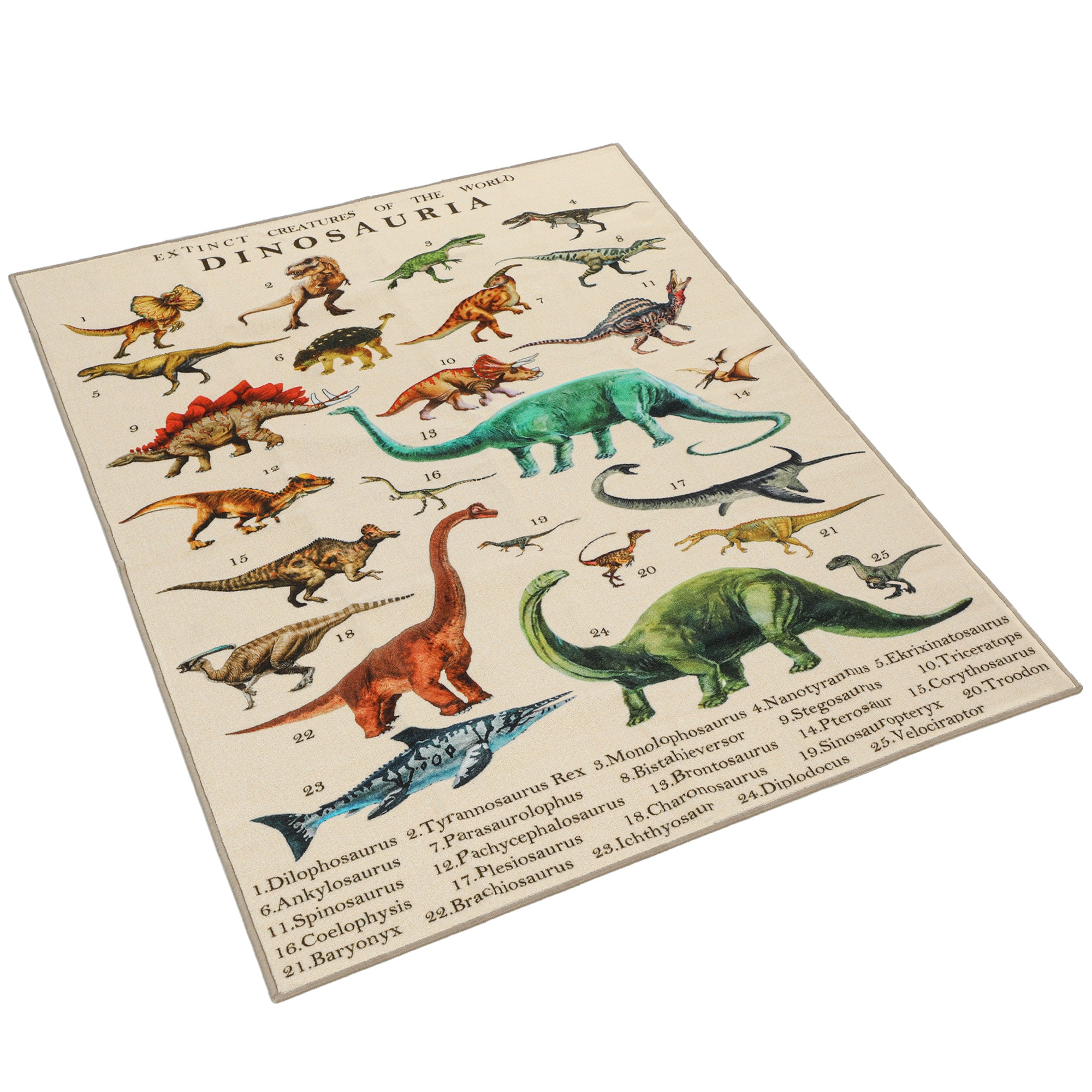 Large Play Mat 79" x 59", Crawling Mat for Toddlers, Living Room and Bedroom with Dinosaur Pattern, Khaki