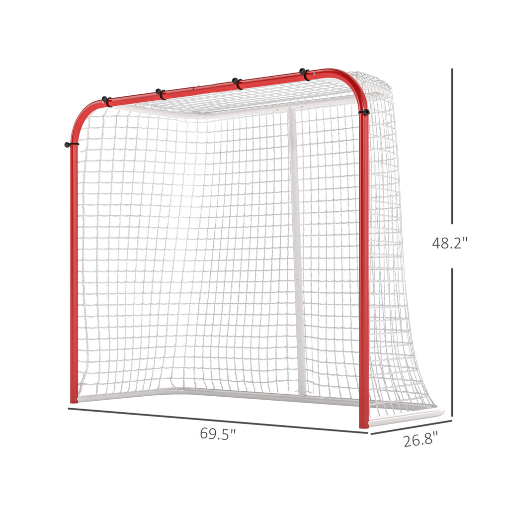 Hockey Net, All Weather Street Hockey Goal with Steel Frame, PE Mesh for Backyard, Easy Assembly