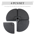 Large 4 Piece Round Fillable Weighted Offset Market Patio Umbrella Base