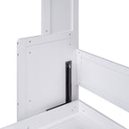 Space-Saving Design Queen Size Murphy Bed with Shelf, Solid Wood and MDF, 86" L x 69.5" W x 87" H, White