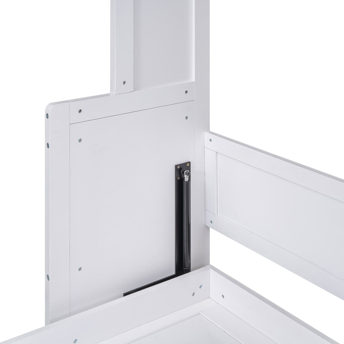 Space-Saving Design Queen Size Murphy Bed with Shelf, Solid Wood and MDF, 86" L x 69.5" W x 87" H, White
