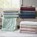 King Size Lightweight Down Alternative Blanket with Satin Trim, Hypoallergenic Polyester, Machine Washable, 108" L x 90" W x 0.25" H, Gray