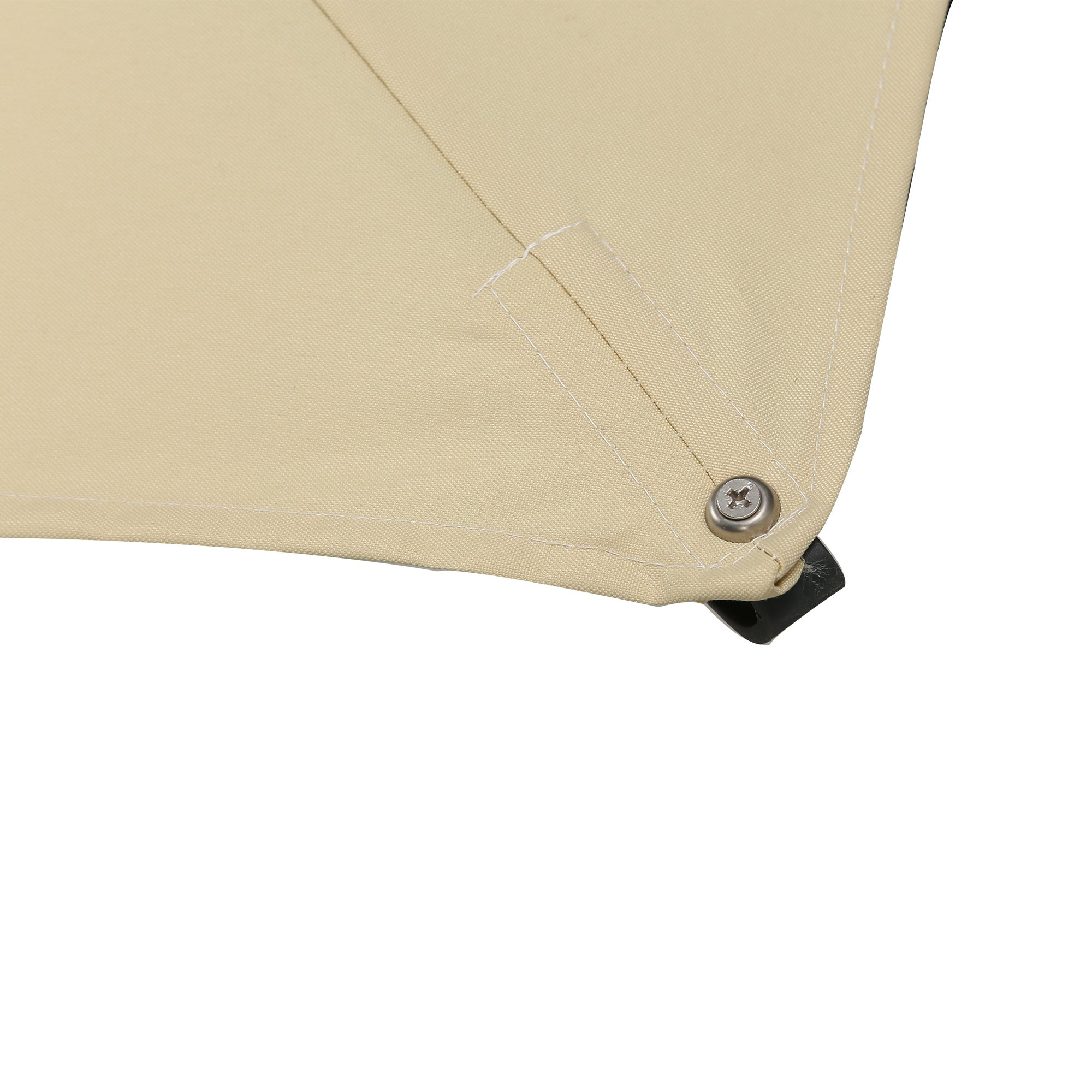 10ft Offset Patio Umbrella, Hanging Cantilever Umbrella, Square Shape, Aluminum Cross Base, Tilt, 360-Degree Rotation, Beige