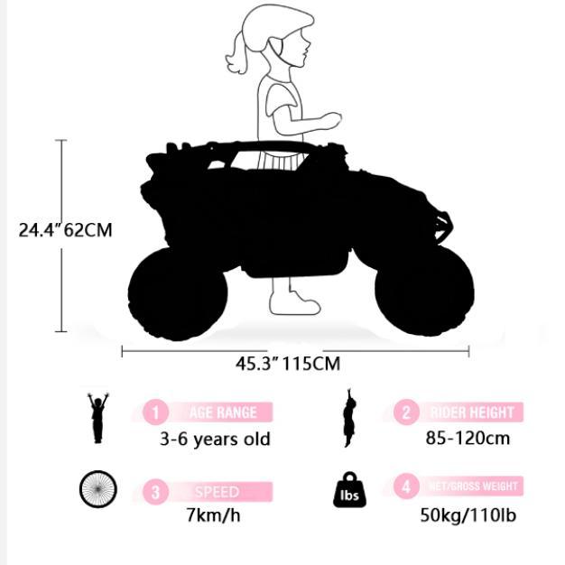 12V 2-Seater Kids Electric UTV Ride-On with Remote Control, Electric Go-Kart with Music & Flashlights, 45.5" L x 28.5" W x 24.5" H, Yellow+Black
