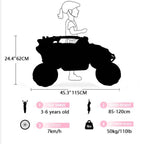 12V 2-Seater Kids Electric UTV Ride-On with Remote Control, Electric Go-Kart with Music & Flashlights, 45.5" L x 28.5" W x 24.5" H, Yellow+Black