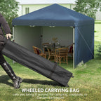 10' x 10' Pop Up Canopy with Sidewalls, Weight Bags and Carry Bag, Height Adjustable Tent for Parties, Navy