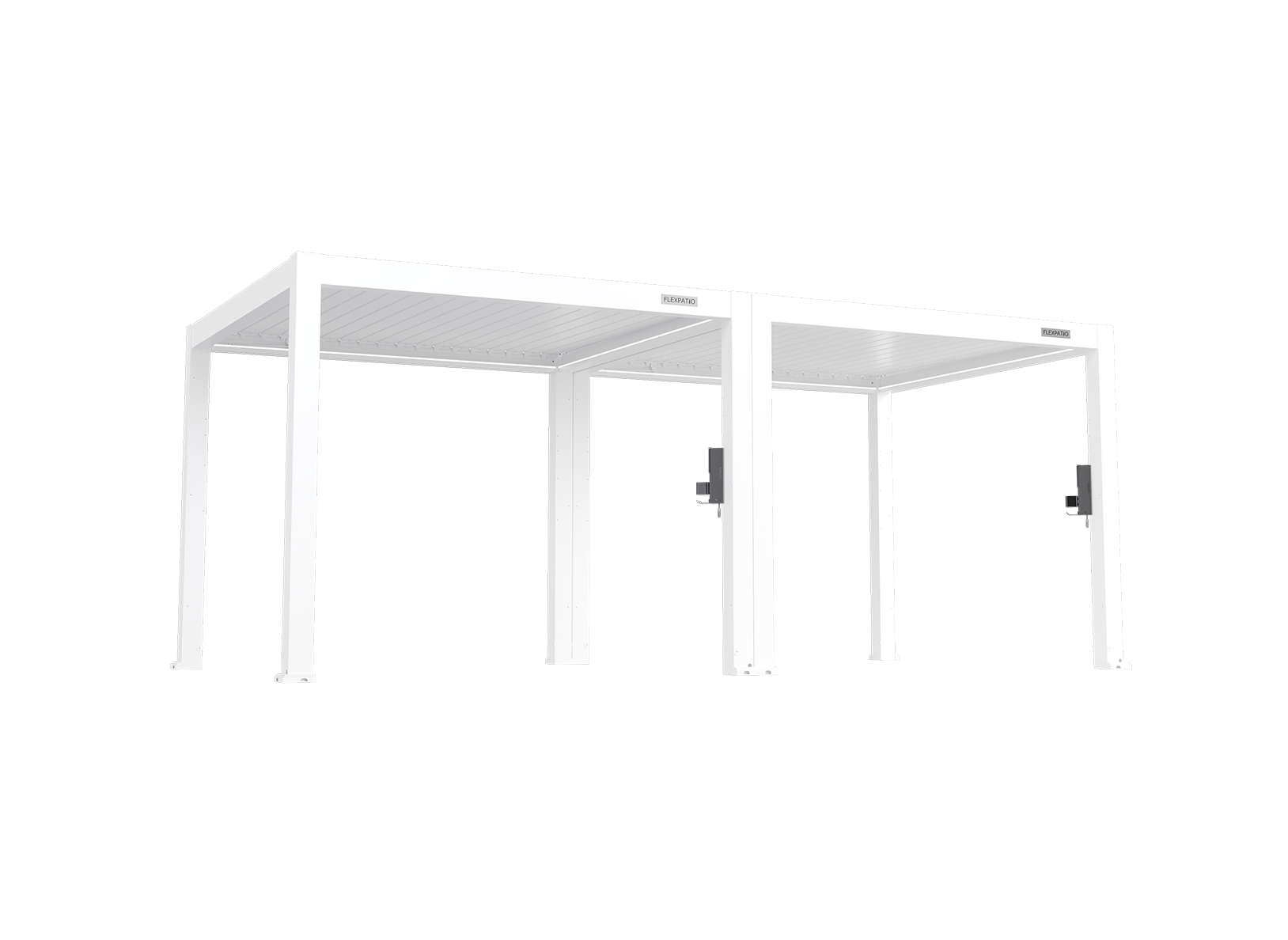 POWER+ PRO Gen 2 Motorized Pergola 10' x 20' White 6063-T5 Aluminum with Motorized Louvers, LED, IP68 Outlets, 165 MPH Wind