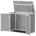 4.7 x 2.5FT Outdoor Horizontal Storage Shed, Lockable Trash Can Storage with Chain Lid, Gray