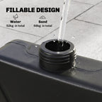 HDPE Material Patio Umbrella Base Weights Sand Filled up to 150 Lb. for Any Offset Umbrella Base | 4-Piece, Water or Sand Filled, All-Weather, Black (Round)