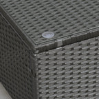 Patio Coffee Table, Large Side Table, Hand-Woven PE Rattan, Weather Resistant Wicker, Outdoor Furniture for Garden Black