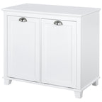 Dual Tilt out Laundry Hamper Cabinet, Bathroom Storage Cabinet with 2-Compartment Hamper, Modern Bathroom Floor Cabinet for Washroom, White
