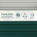 Galvanized Raised Garden Bed, Set of 2 Metal Planter Box with Open Bottom, All-Weather Steel Frame, Rust-Resistant, Easy-to-assemble, for Growing Vegetables, Flowers, Green