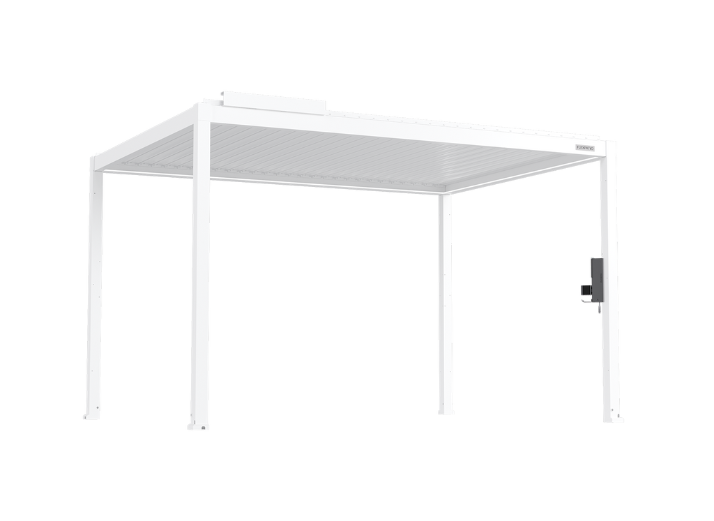 POWER+ Gen 2 Motorized Pergola 10'L x 13'W White - 6063-T5 Aluminum, Motorized Louvers, LED