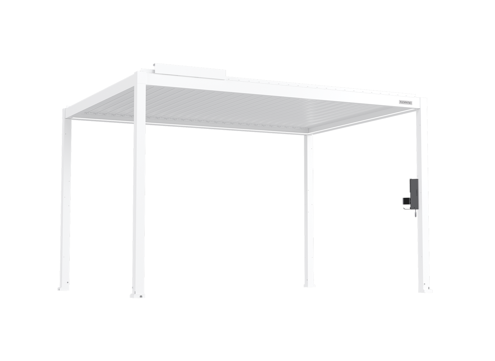POWER+ Gen 2 Motorized Pergola 10'L x 13'W White - 6063-T5 Aluminum, Motorized Louvers, LED