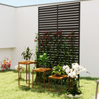 Decorative Privacy Fence Screen, Metal Outdoor Privacy Screen Climbing Plant Trellis with Stand, 78" H x 48" W, Black