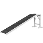 Dog Ramp Foldable with Non-slip Carpet Top Platform, Gray, White