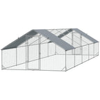 Large Chicken Coop with Waterproof and Anti-UV Cover, Spire Shaped for Outdoor and Yard Farm Use, 9.8' x 32.8' x 6.4'