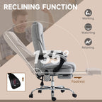 Massage Office Chair, Heated Reclining Computer Chair with Adjustable Height and Footrest