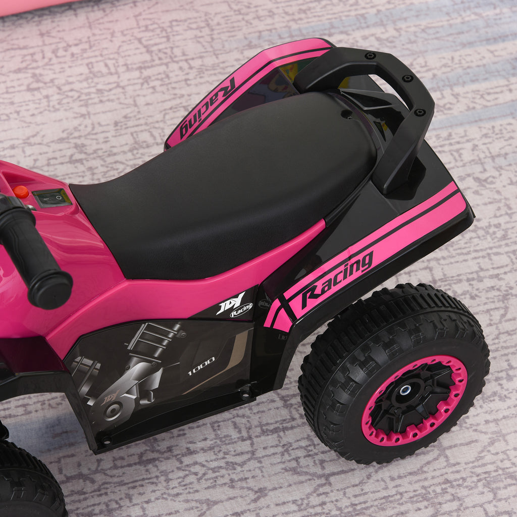 NO Power Kids Ride On Push Car, Ride Racer, Foot-to-floor Sliding Car, Walking ATV Toy with Music, Lights, for 1.5-3 Years Old, Pink