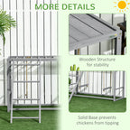 Chicken Activity Play with Swing Set for 3–4 Birds, Wooden Chicken Coop Accessory with Multiple Perches & Hen Ladder, Gray