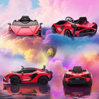 12V SIAN Licensed Electric Car for kids with Remote Control, Horn, Music, & Headlights, Red