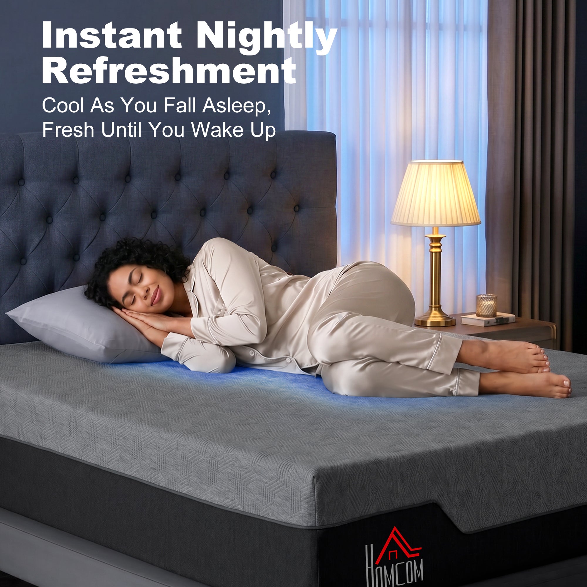 King Mattress, 14 Inch Memory Foam Mattress for Pressure Relief, Graphene Gel Cooling Copper Bed in a Box, Made in USA