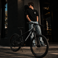 26" Mountain Bike with 21-Speed High-Carbon Steel Frame, Dual Disc Brakes, Adjustable Seatpost, 67" L x 26.5" W x 38.5" H, Black+Gray