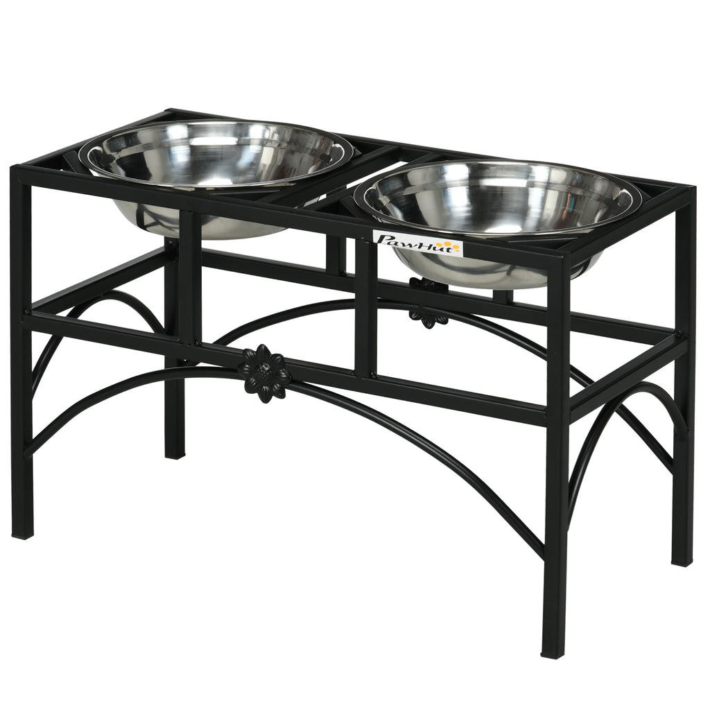 Elevated Dog Bowls, Double Stainless Steel Heavy Duty Dog Food Bowl Elevated Pet Feeding Station, 14" H