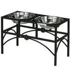 Elevated Dog Bowls, Double Stainless Steel Heavy Duty Dog Food Bowl Elevated Pet Feeding Station, 14" H