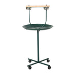 48" Rolling T-Stand, Parrot Stand, Bird Training Activity Playground With Wheels and Perch,, Bird Play Perch, Green