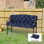 59" x 38" Tufted Bench Cushion for Outdoor Furniture, 3-Seater Replacement for Swing Chair, Patio Sofa/Couch, Dark Blue