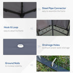 10' x 13' Patio Gazebo, Double Roof Outdoor Gazebo Canopy Shelter with Screen Decorate Corner Frame, for Garden, Lawn, Backyard and Deck, Gray