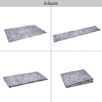 5x8 Washable Low-Pile Non-Slip Non-Shedding Area Rug, Kid and Pet Friendly, Foldable for Living Room, Bedroom, Dining Room, Blue+Cream