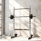 Squat Rack with Pull Up Bar and Barbell Bar Adjustable Bench Press Multi-Function Weight Lifting Half Rack, White
