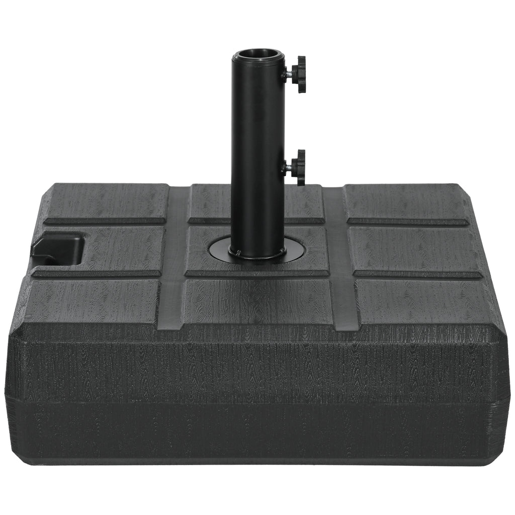 Umbrella Stand for 1.5", or 1.9" Umbrella Poles, Fillable Umbrella Base, Black