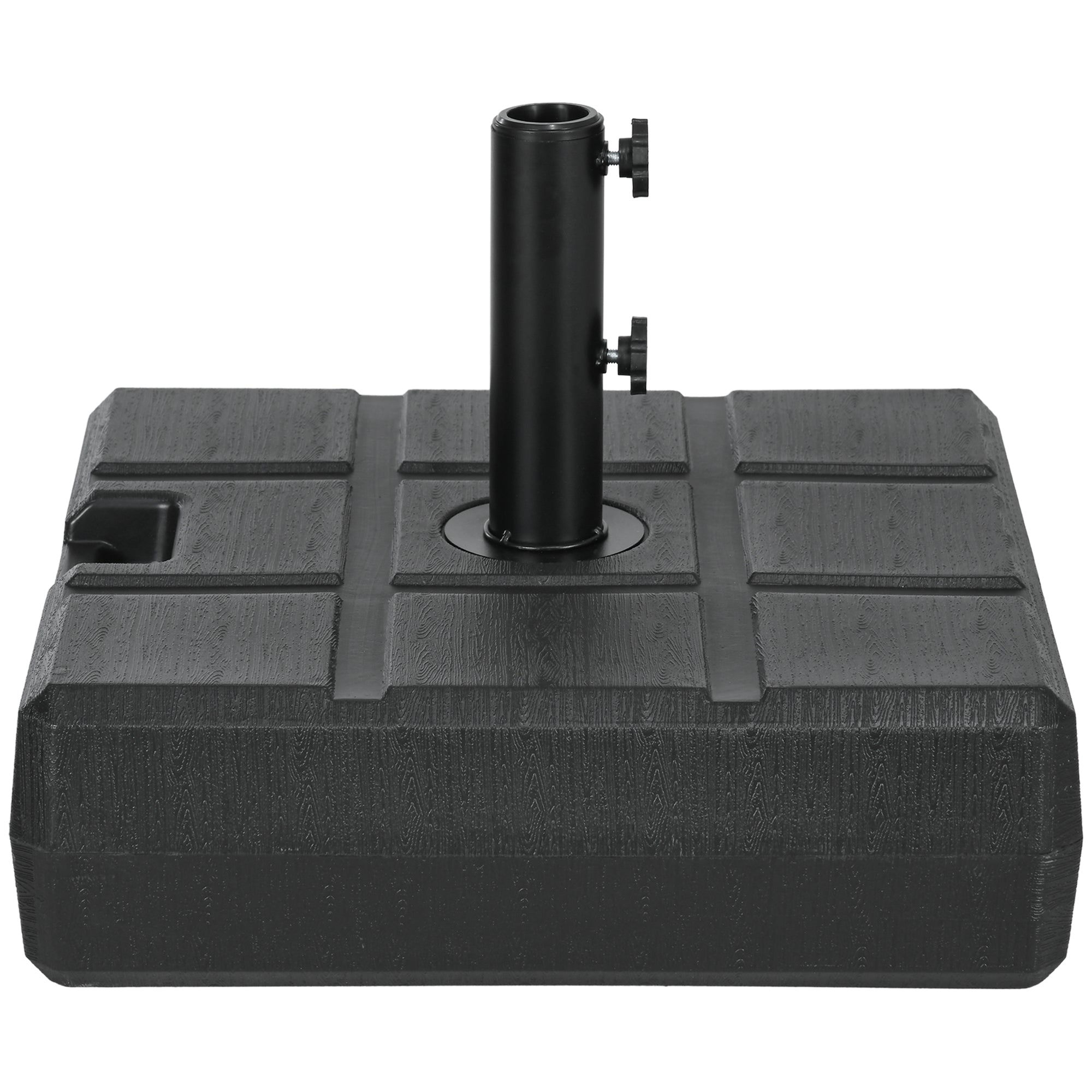 Umbrella Stand for 1.5", or 1.9" Umbrella Poles, Fillable Umbrella Base, Black