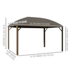 10' x 13' Hardtop Gazebo with Curtains, Netting, Pavilion with Steel Roof Ceiling Hook for Garden Patio, Gray