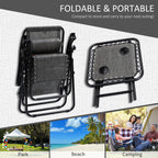 Zero Gravity Chair Set with Side Table, Folding Reclining Chair with Cupholders & Pillows, Adjustable Lounge Chairs for Pool, Backyard, Lawn, Beach, Gray