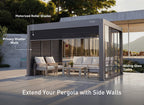 POWER+ PRO Gen 2 Motorized Pergola 13' x 40' (12-Post) Gray - 6063-T5 Aluminum, IP68 Outlets, 165 MPH Wind