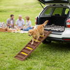 Dog Stairs for Car Truck SUV, Foldable Dog Ramp for Large Medium Small Dogs, Brown
