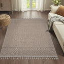 Naar 8x10 Indoor Outdoor Stain-Resistant Area Rug with Medium Pile Height, Kid and Pet-Friendly Carpet, 120" L x 93" W x 0.3" H, Beige