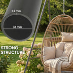 Hammock Chair Stand Indoor and Outdoor Use with Anti-Slip Foot Pads, 2 Carabiners, Gray