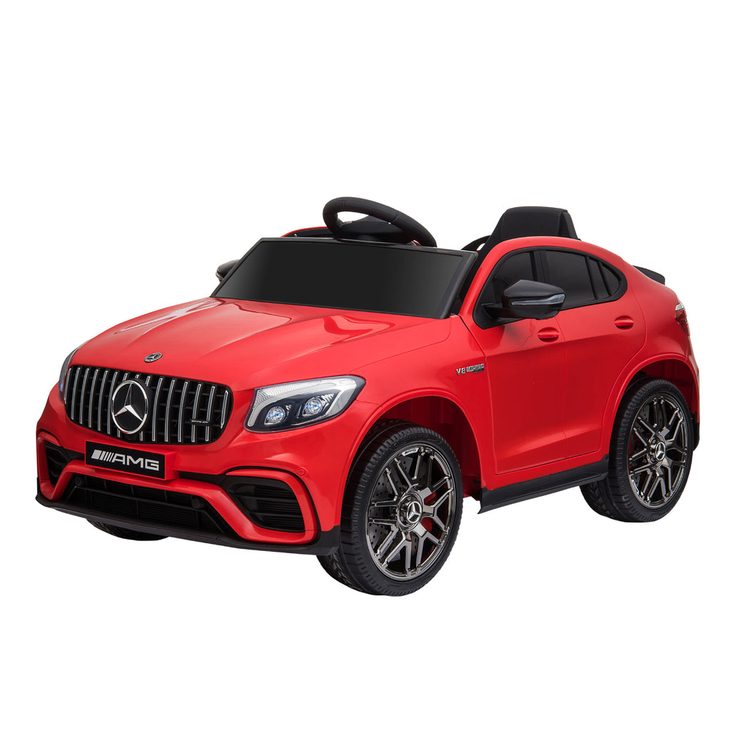 12V Toddler Ride On Car with Remote Control, AMG GLC63S Coupe, Electric Car with 2 Speed, MP3 Player, Light, Horn, Songs, Suspension, Red