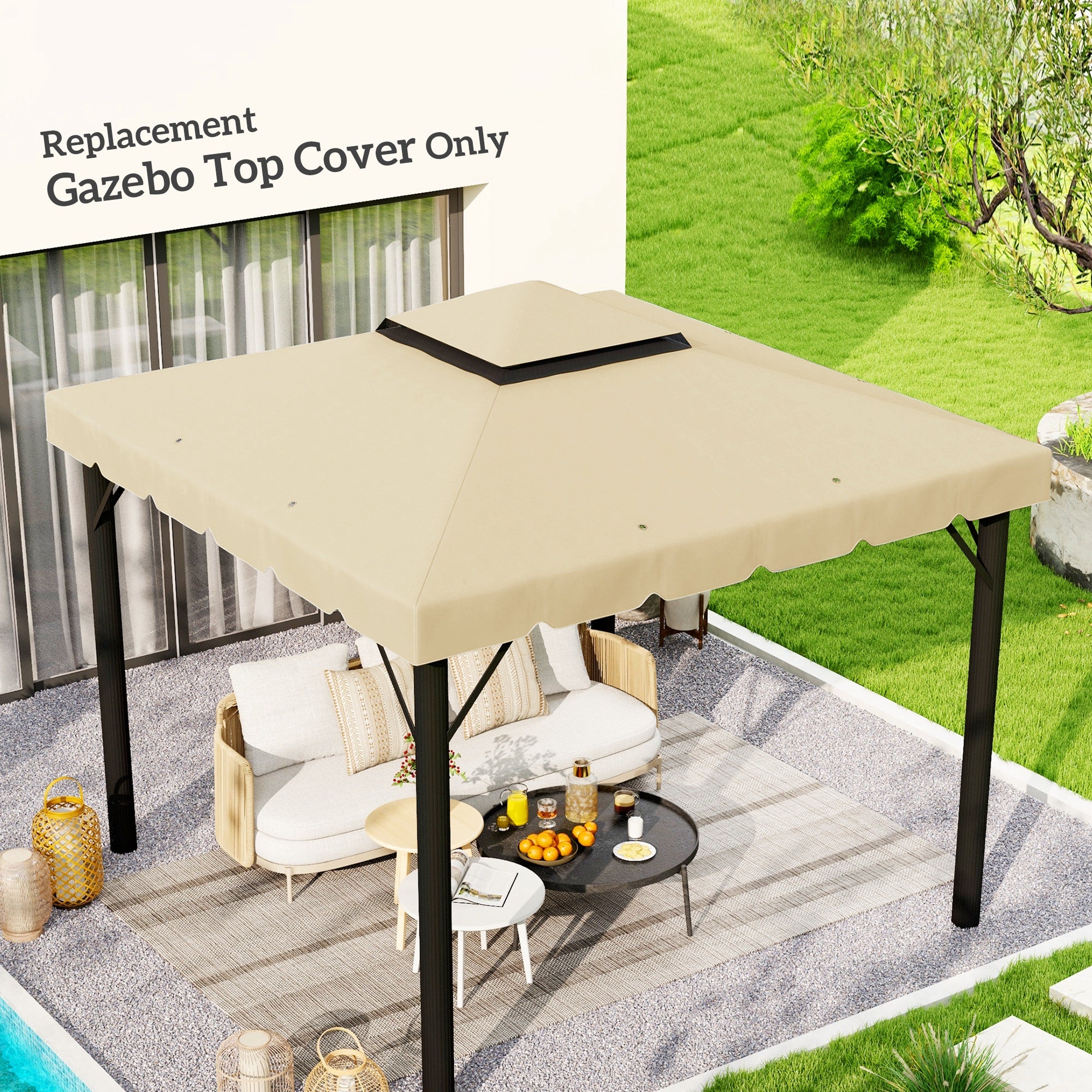 Model 84C-051 or 84C-269 10' x 10' Gazebo Replacement Canopy, Beige