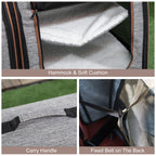 39" Portable Soft-Sided Pet Cat Carrier with Divider, Two Compartments, Soft Cushions, & Storage Bag, Gray