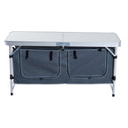 47" Portable Camping Table Aluminum Picnic Folding Camping Table with Carrying Handle and Storage Organizer