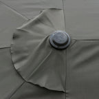 Patio Umbrella 15' Steel Rectangular Outdoor Double Sided Market with base, UV Sun Protection & Easy Crank for Deck Pool Patio Dark Gray